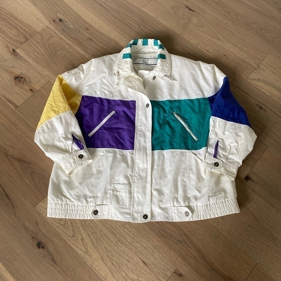 Vintage Mulberry Street Womens 80s Lined Wind Breaker Parachute Jacket Size XL - Picture 4 of 13